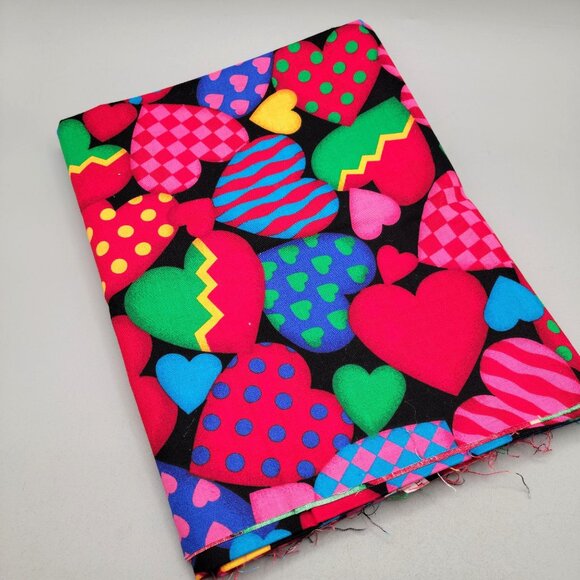 Cranston Hearts Splatter Cotton Fabric Multicolor 1 1/3 Yards x 54 Inch Wide - Picture 2 of 5